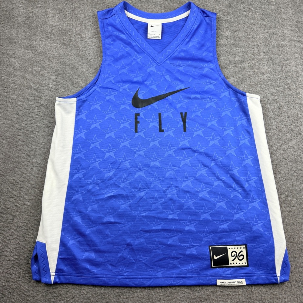 Nike Fly Standard Issue Basketball Jersey Blue Star Pattern Women's Medium